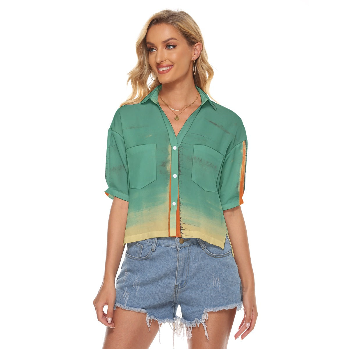 All-Over Print Women's V-neck Shirts