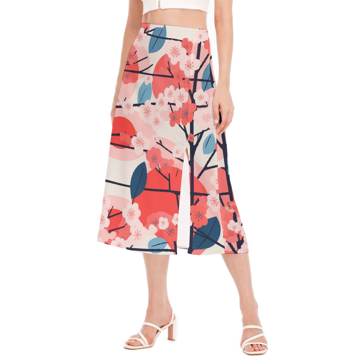 All-Over Print Women's High Slit Long Skirt