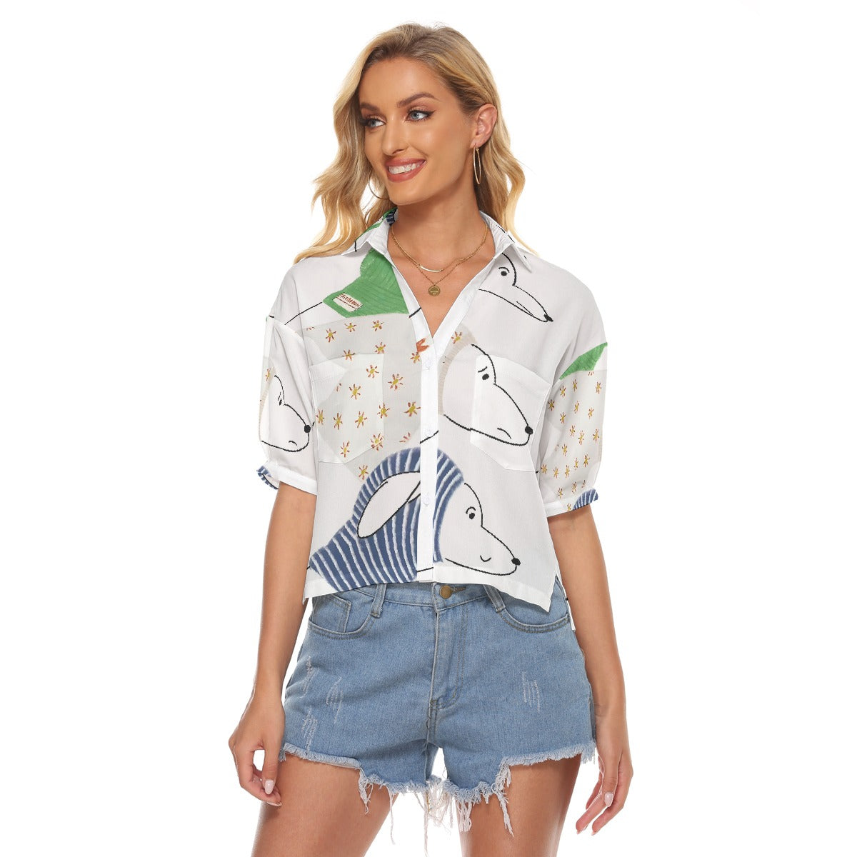 All-Over Print Women's V-neck Shirts