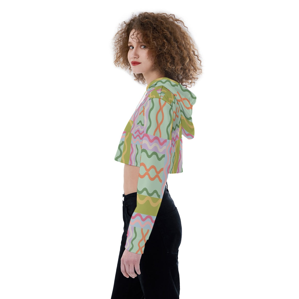 All-Over Print Women's Crop Top Hoodie