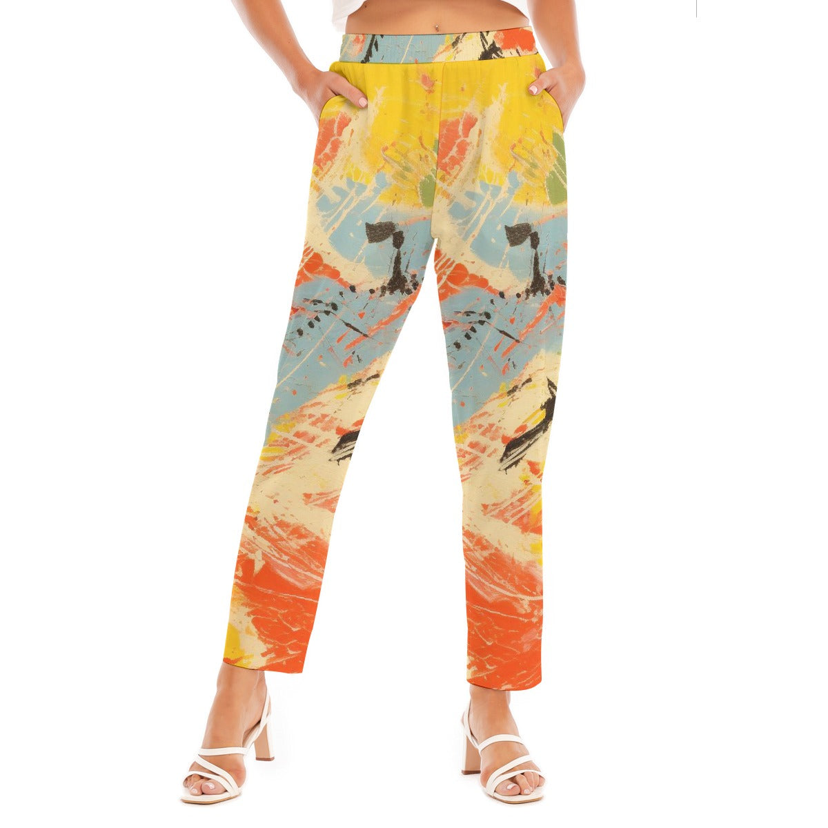 All-Over Print Women's Loose Straight-leg Pants
