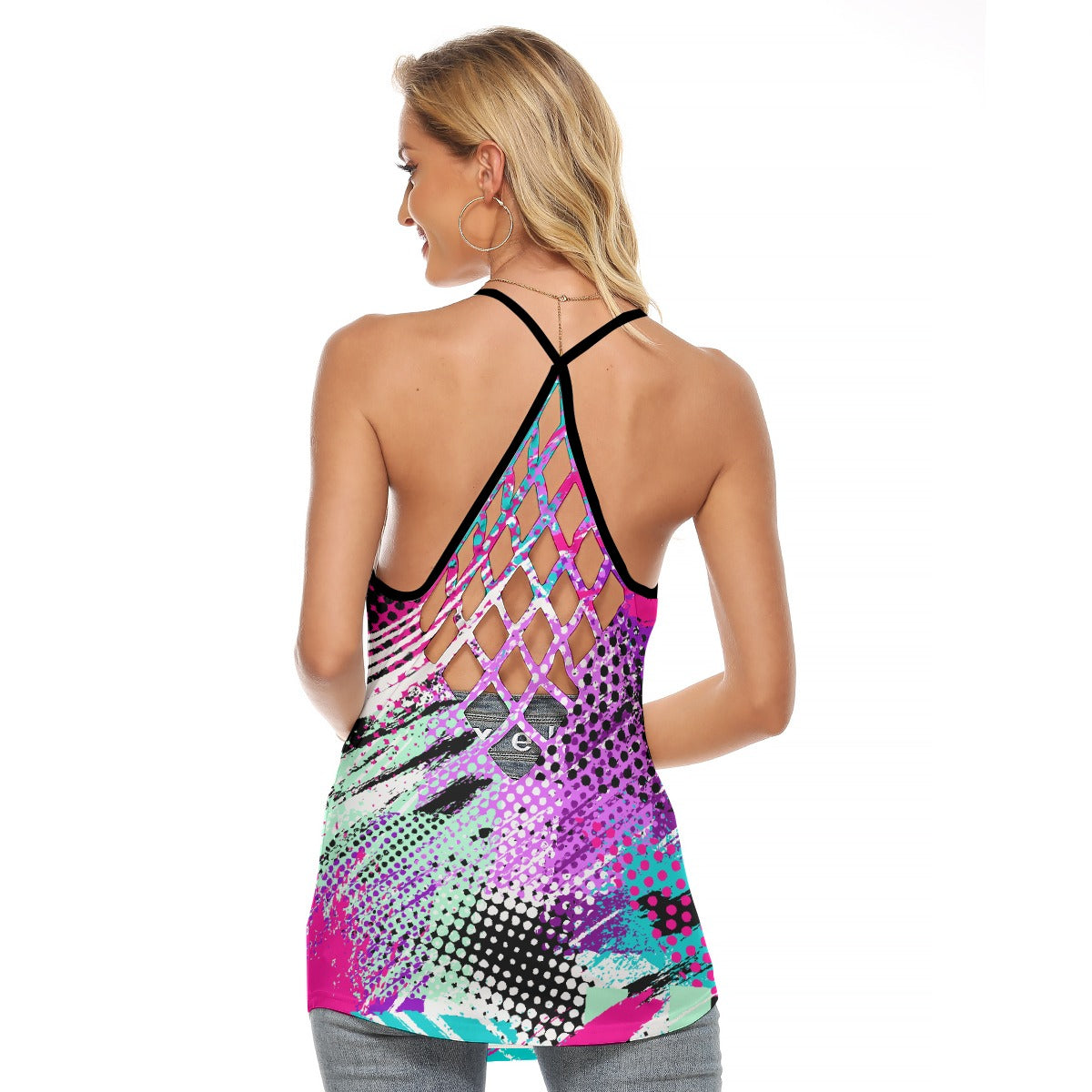 All-Over Print Women's Criss-Cross Open Back Tank Top