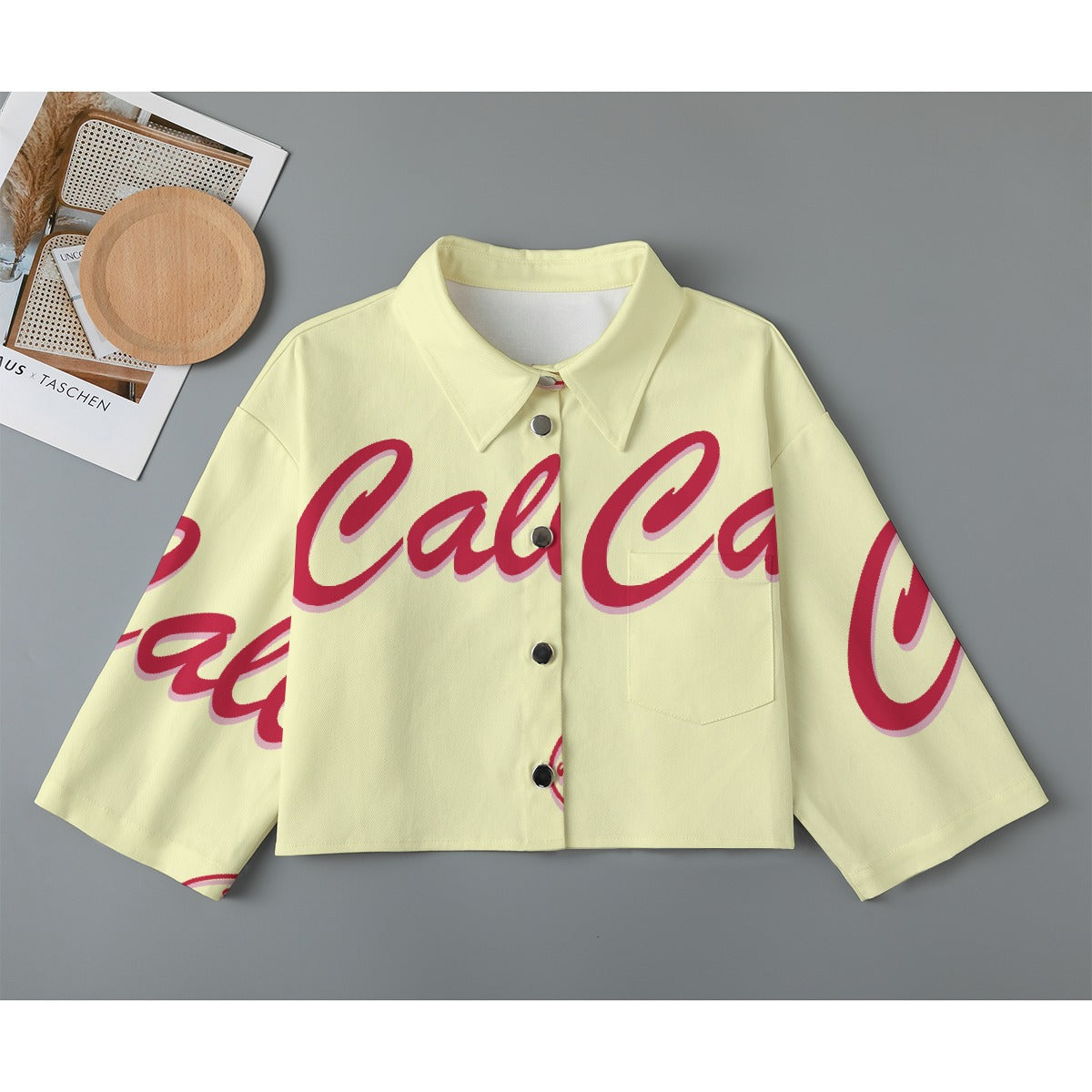 All-Over Print Women's Cropped Jacket | 245GSM Cotton