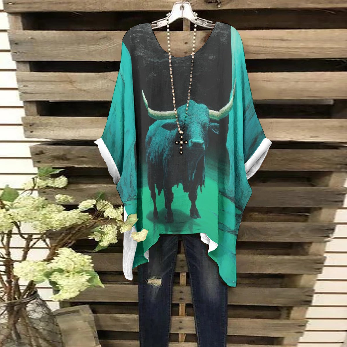 All-Over Print Women's Bat Sleeve Shirt