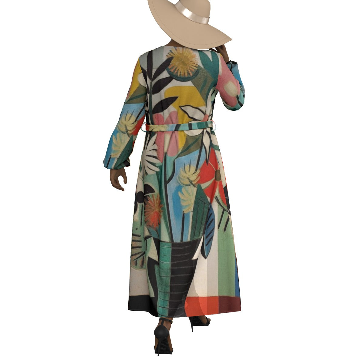 All-Over Print Women's Lace-up Chiffon Robe