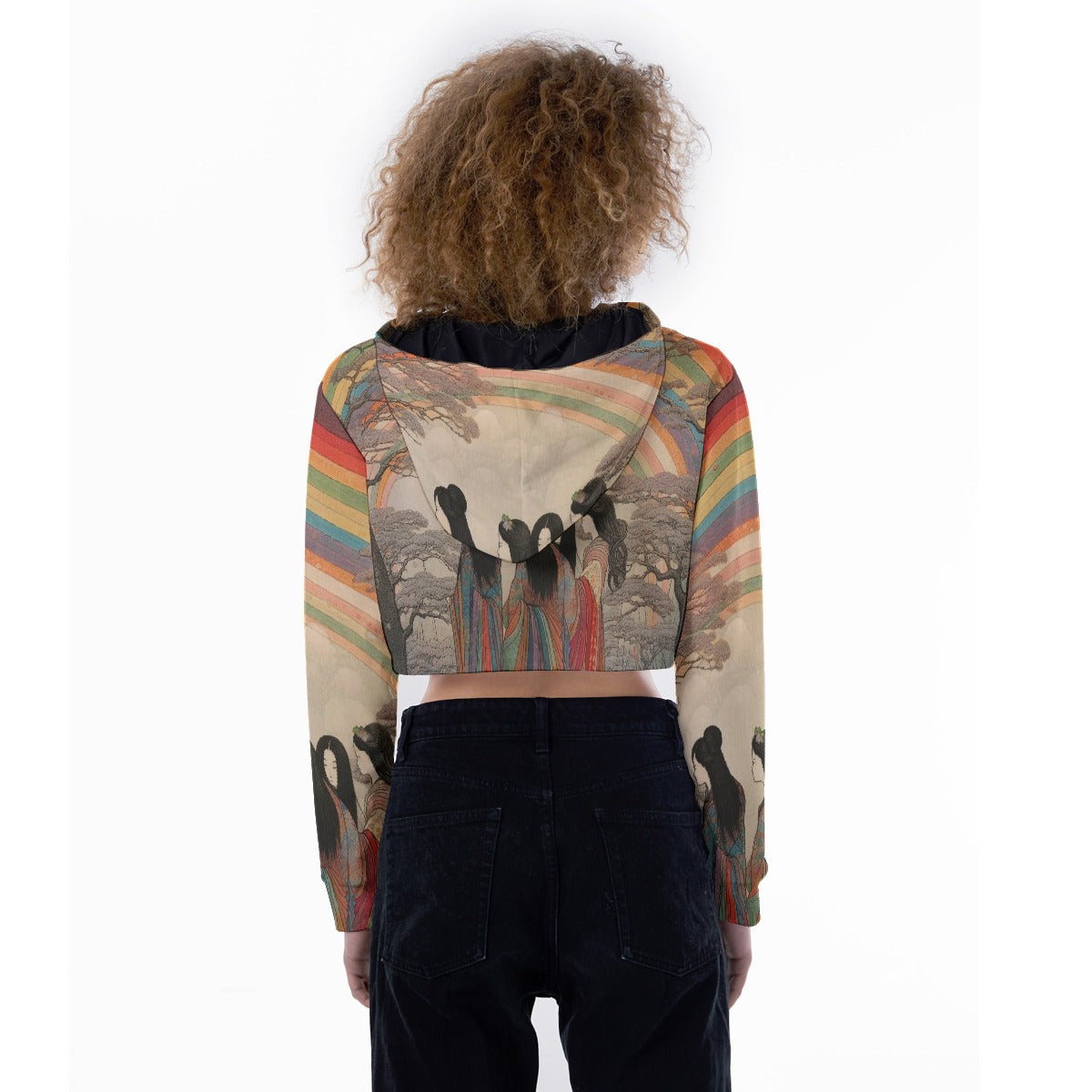 All-Over Print Women's Crop Top Hoodie