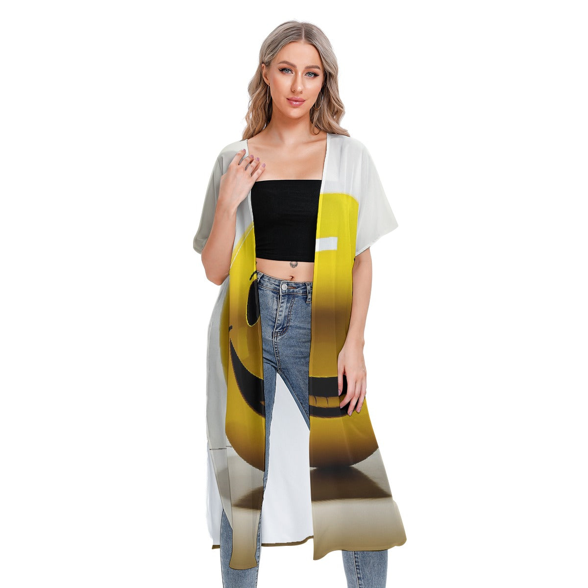 All-Over Print Women's Short Sleeve Cardigan