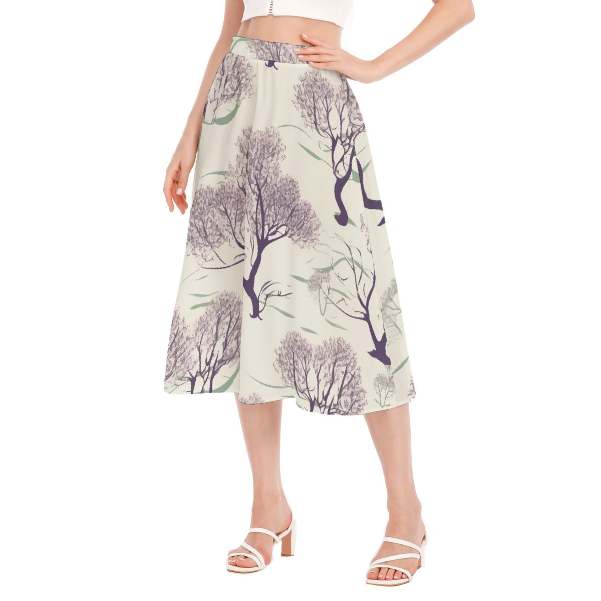 All-Over Print Women's Long Section Chiffon Skirt