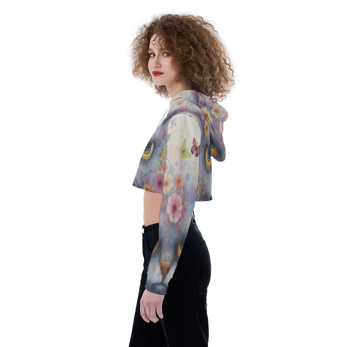 All-Over Print Women's Crop Top Hoodie