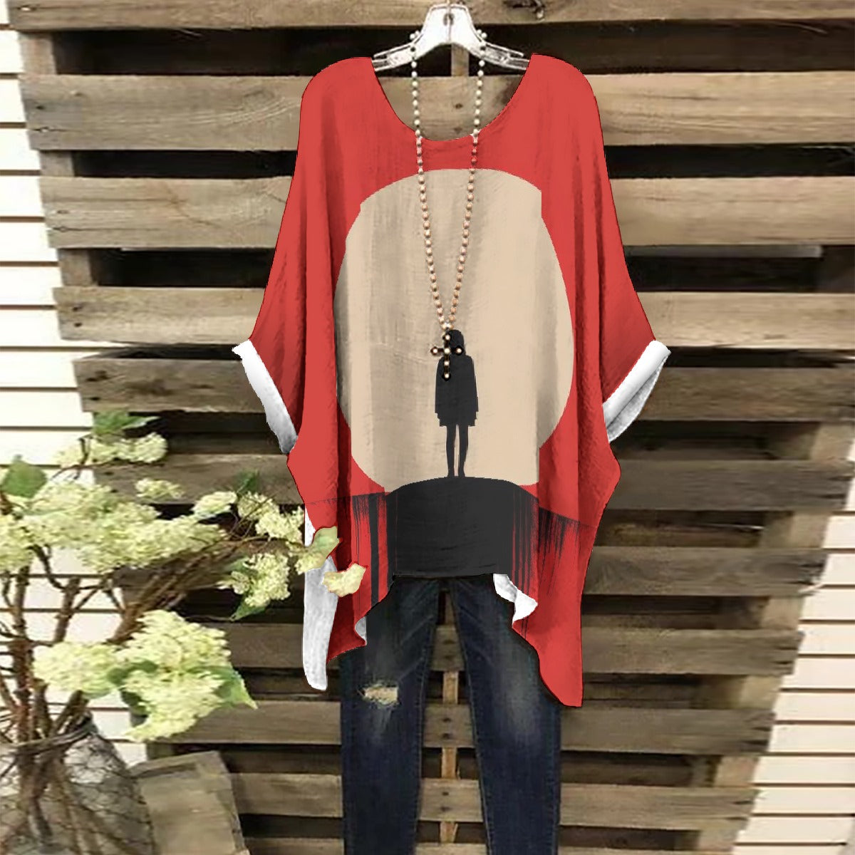 All-Over Print Women's Bat Sleeve Shirt