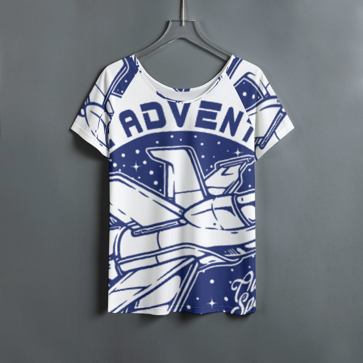 All-Over Print Women's Round Neck T-shirt With Raglan Sleeve