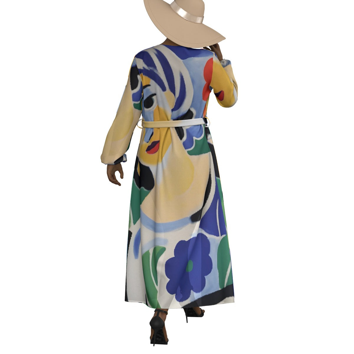 All-Over Print Women's Lace-up Chiffon Robe