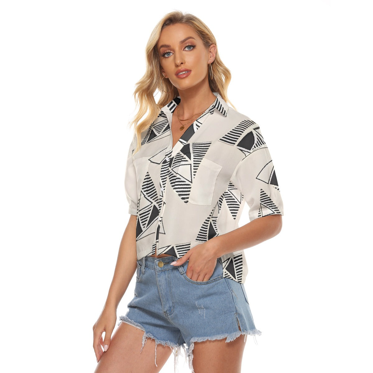 All-Over Print Women's V-neck Shirts