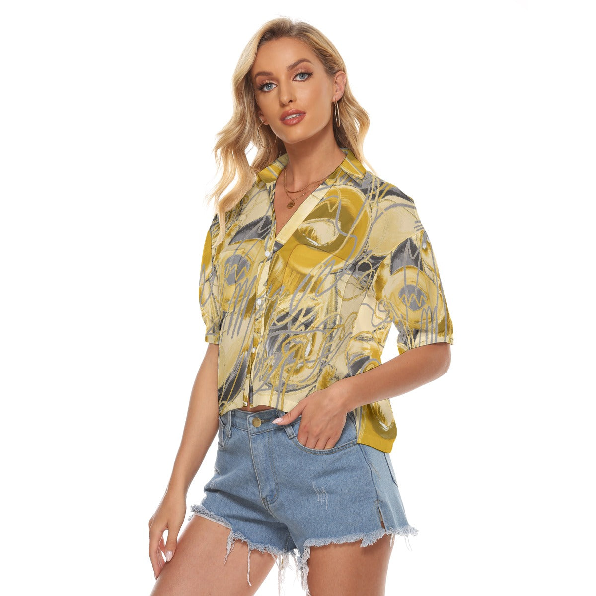 All-Over Print Women's V-neck Shirts