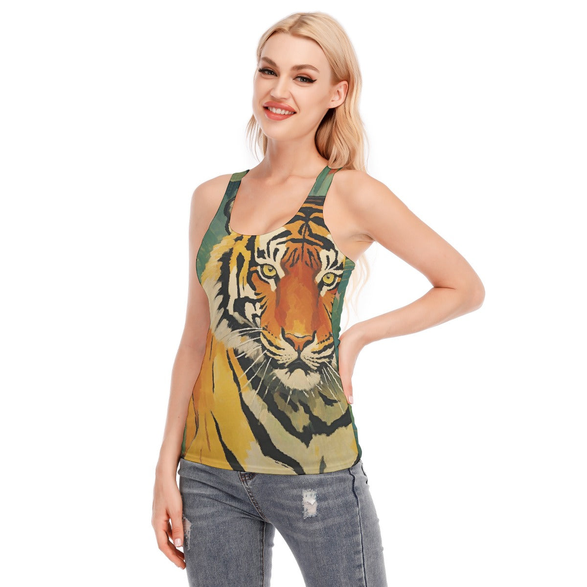 All-Over Print Women's Racer Vest | 190GSM Cotton