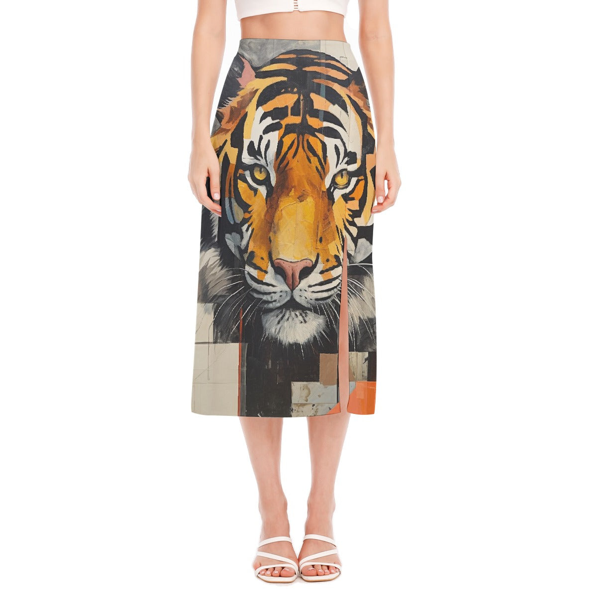 All-Over Print Women's High Slit Long Skirt