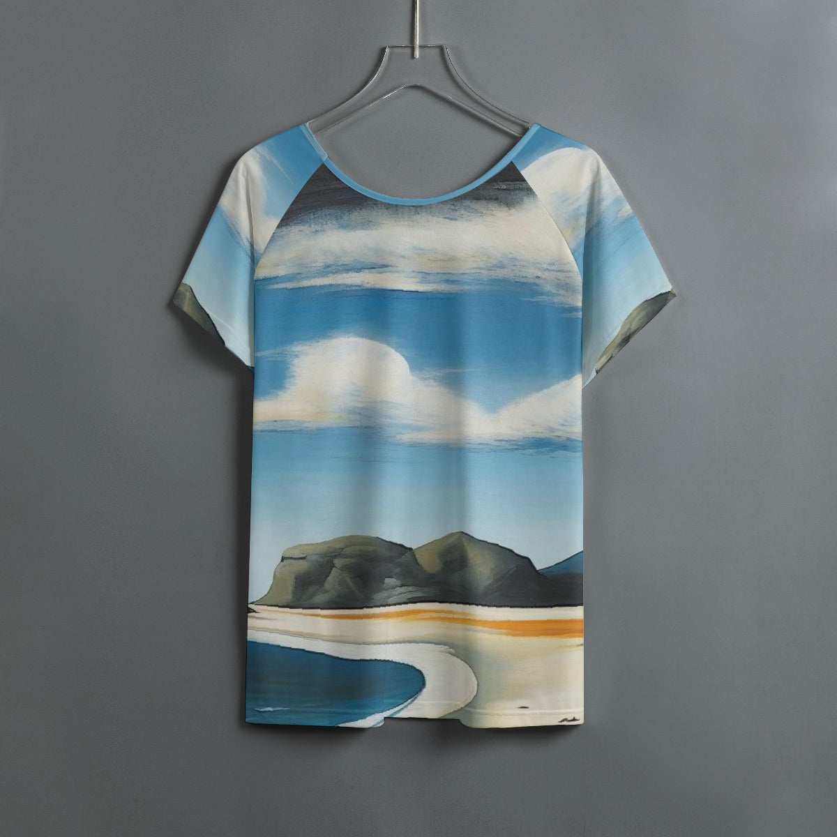 All-Over Print Women's Round Neck T-shirt With Raglan Sleeve