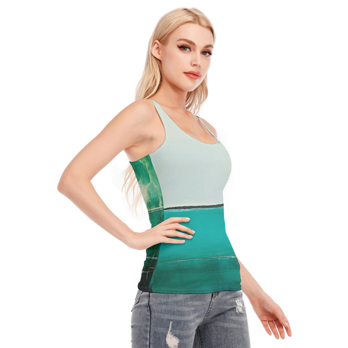 All-Over Print Women's Racer Vest | 190GSM Cotton