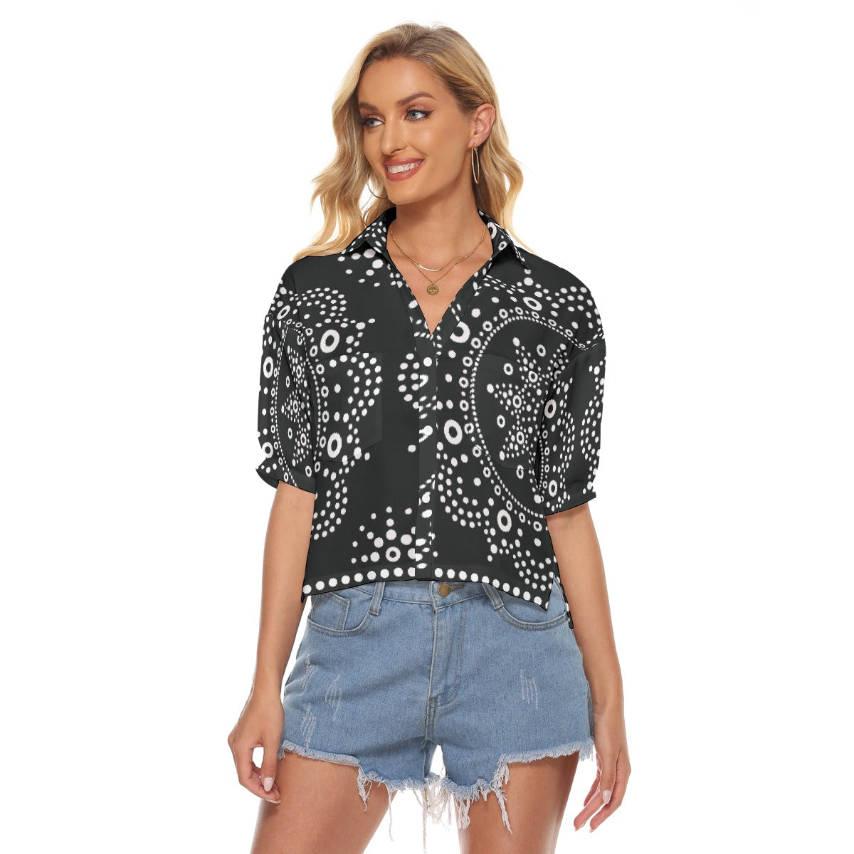 All-Over Print Women's V-neck Shirts