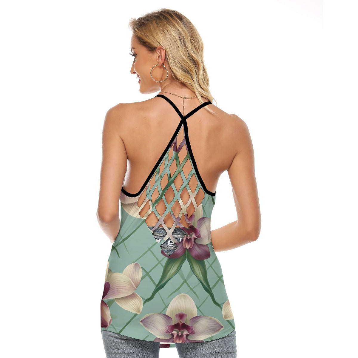 All-Over Print Women's Criss-Cross Open Back Tank Top