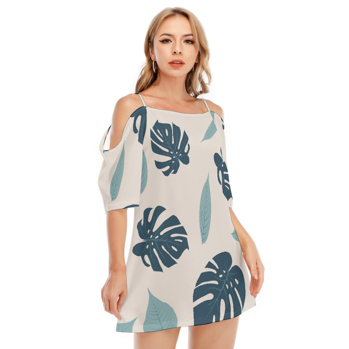 All-Over Print Women's Off-shoulder Cami Dress