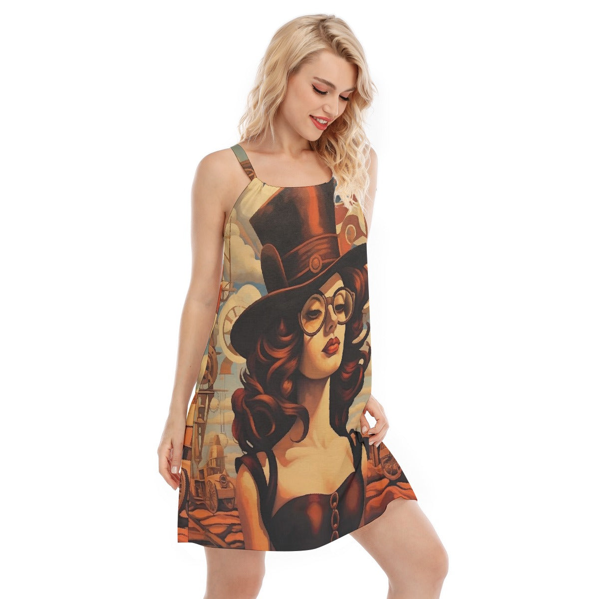 All-Over Print Women's O-neck Cami Dress
