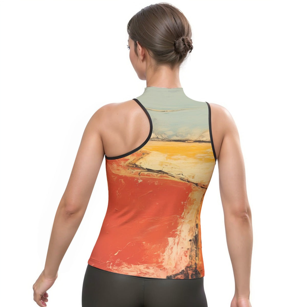 All-Over Print Women's Halter Sleeveless Asymmetrical Tank Top