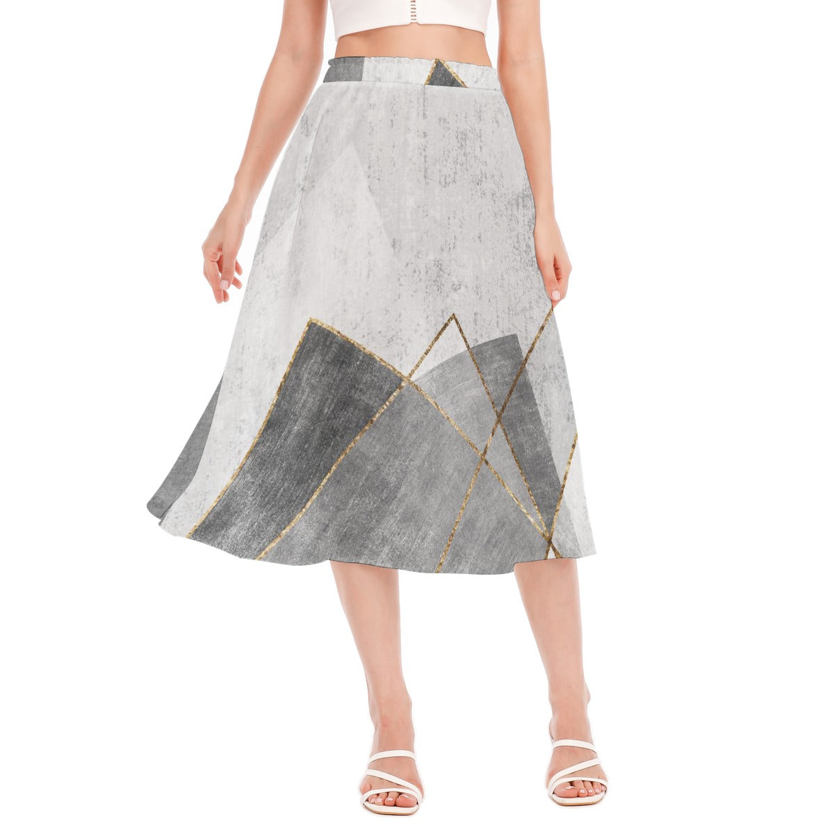 All-Over Print Women's Long Section Chiffon Skirt