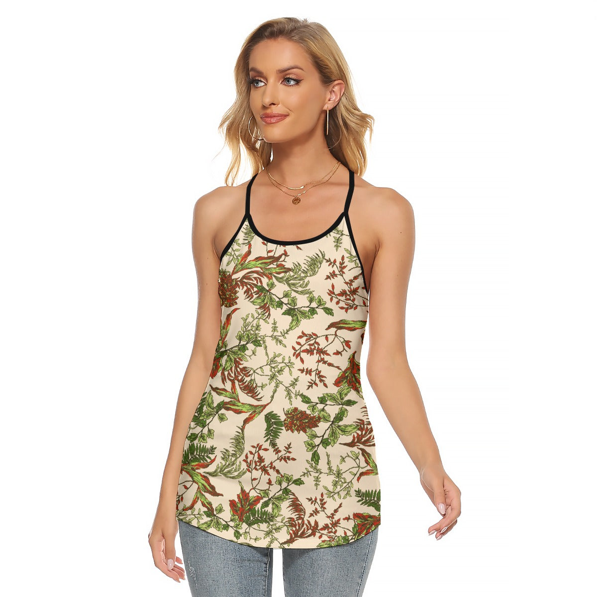 All-Over Print Women's Criss-Cross Open Back Tank Top
