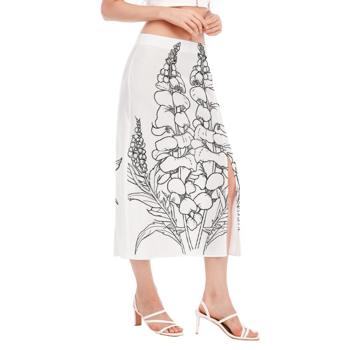 All-Over Print Women's High Slit Long Skirt