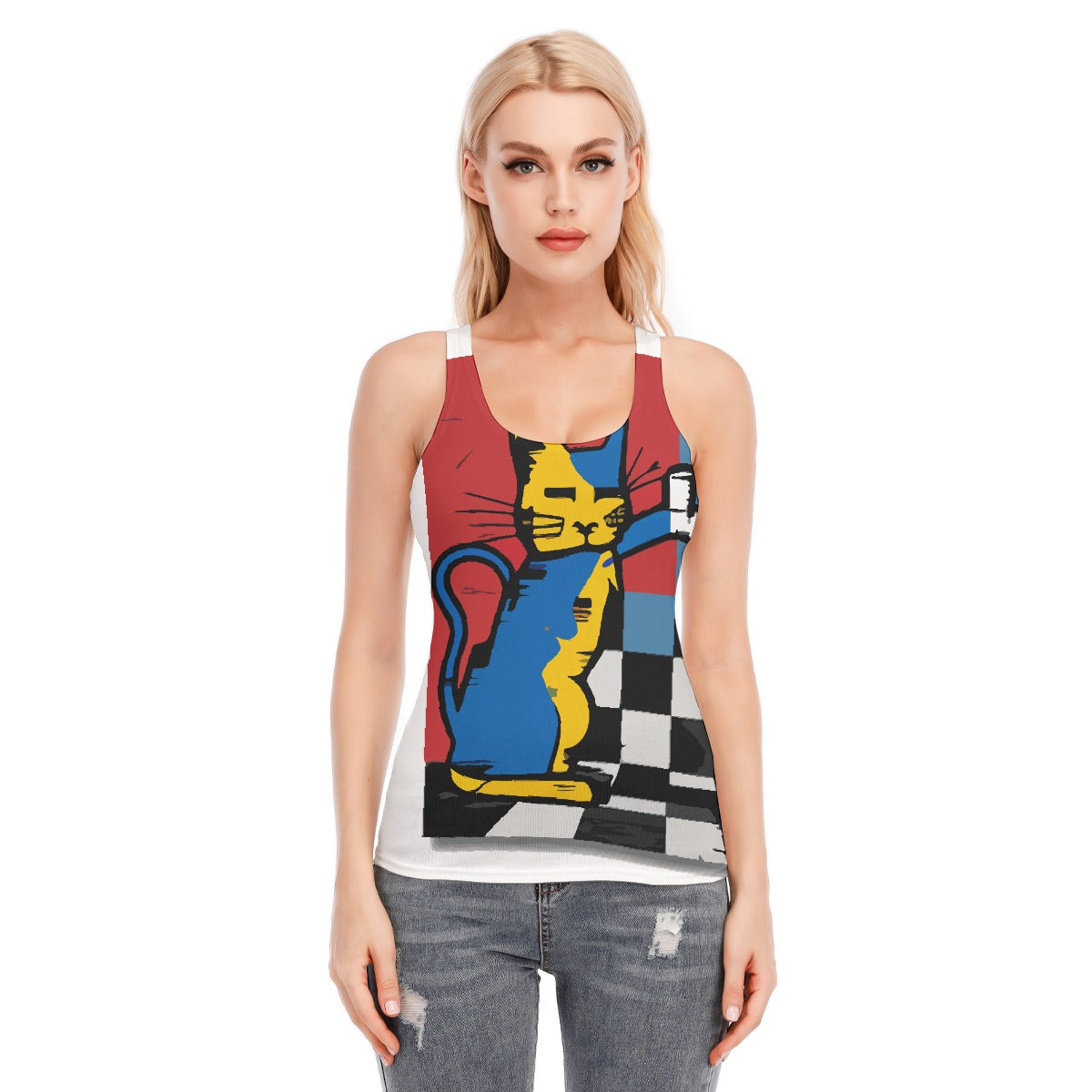 All-Over Print Women's Racer Vest | 190GSM Cotton