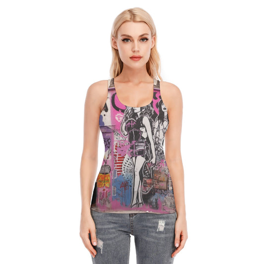 All-Over Print Women's Racer Vest | 190GSM Cotton