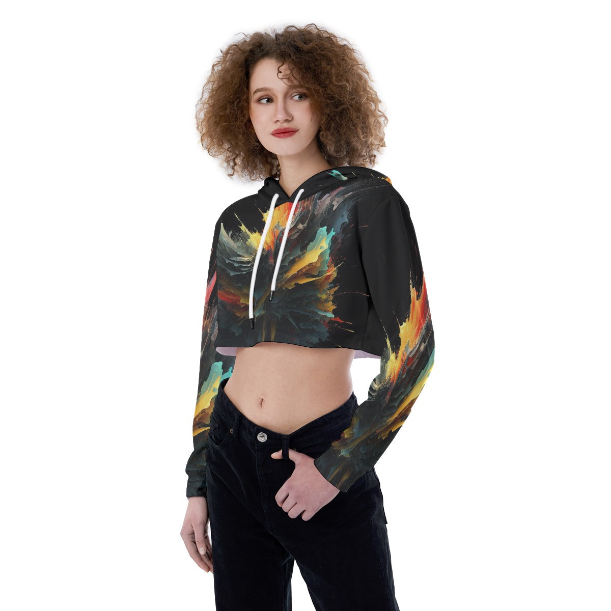 All-Over Print Women's Crop Top Hoodie