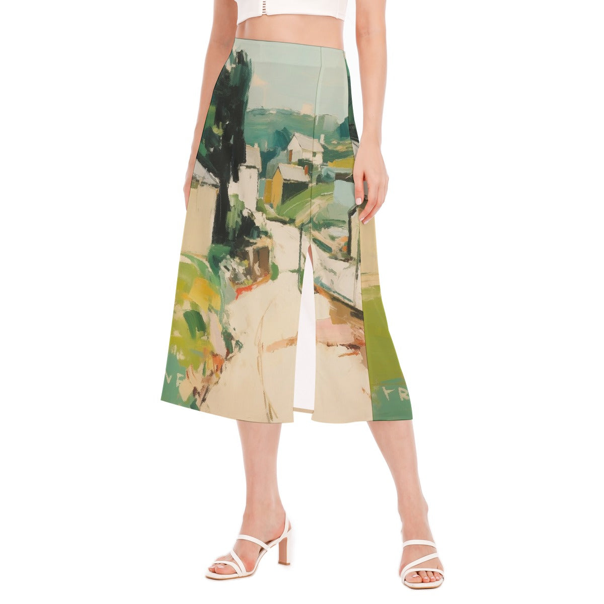 All-Over Print Women's High Slit Long Skirt
