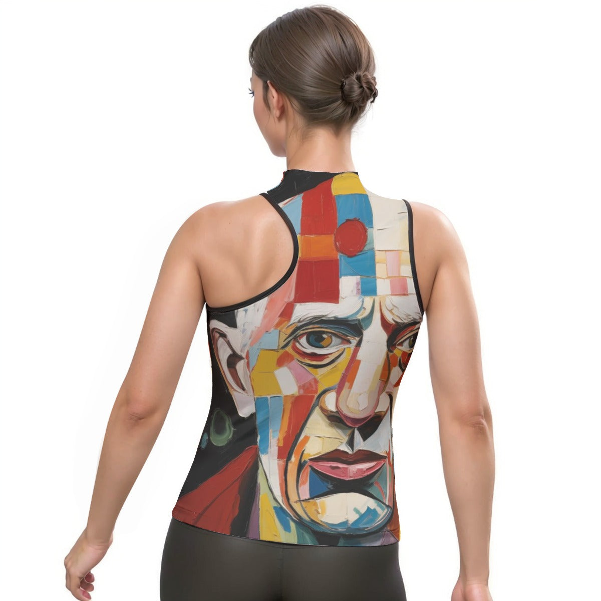 All-Over Print Women's Halter Sleeveless Asymmetrical Tank Top