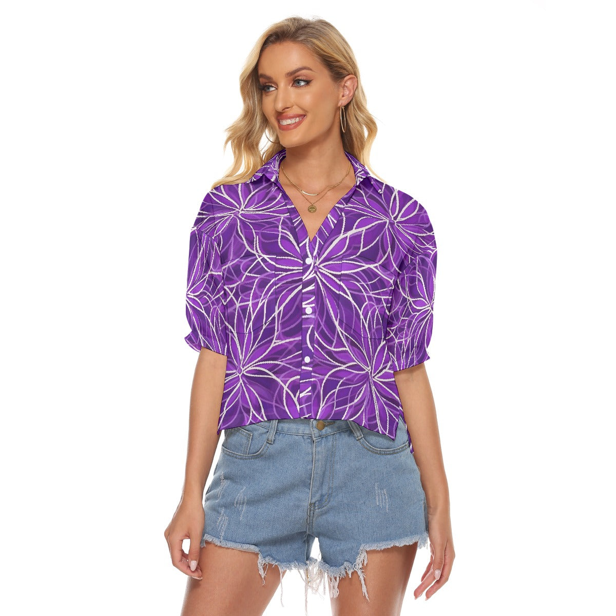 All-Over Print Women's V-neck Shirts