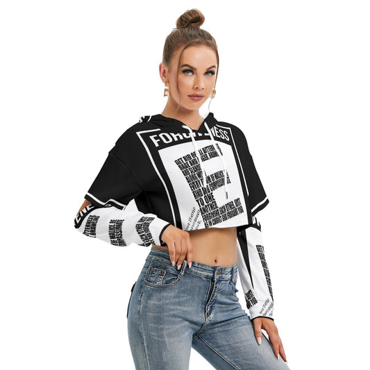 All-Over Print Women's Heavy Fleece Hoodie With Hollow Out Sleeve