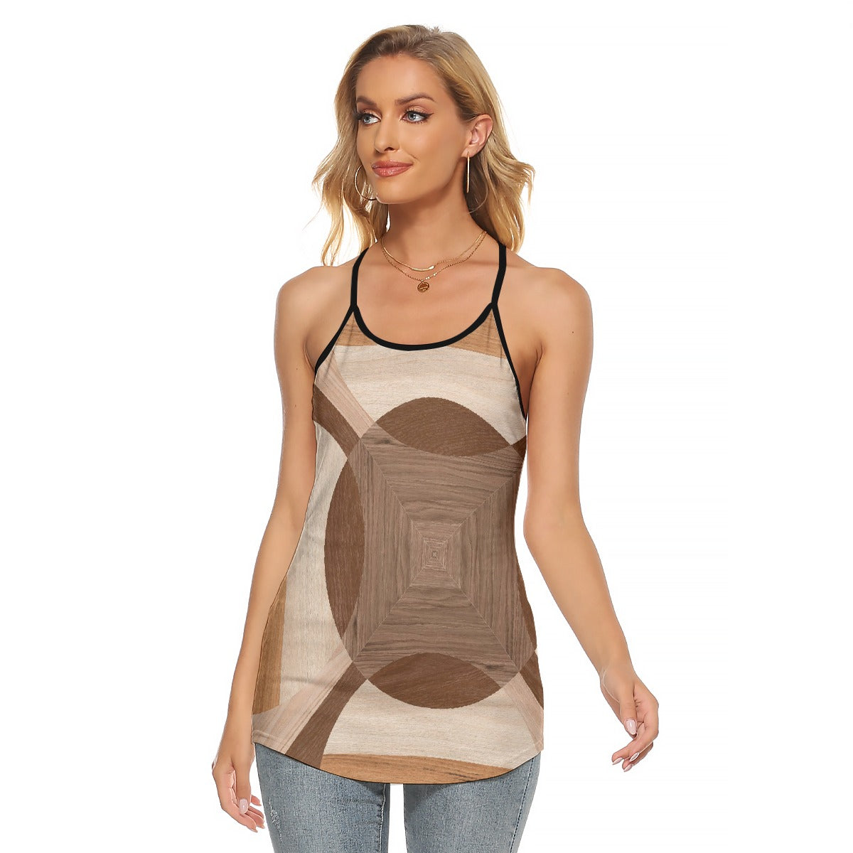 All-Over Print Women's Criss-Cross Open Back Tank Top