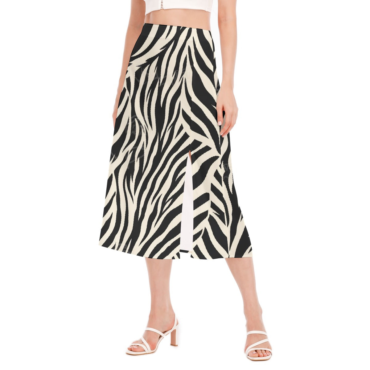 All-Over Print Women's High Slit Long Skirt