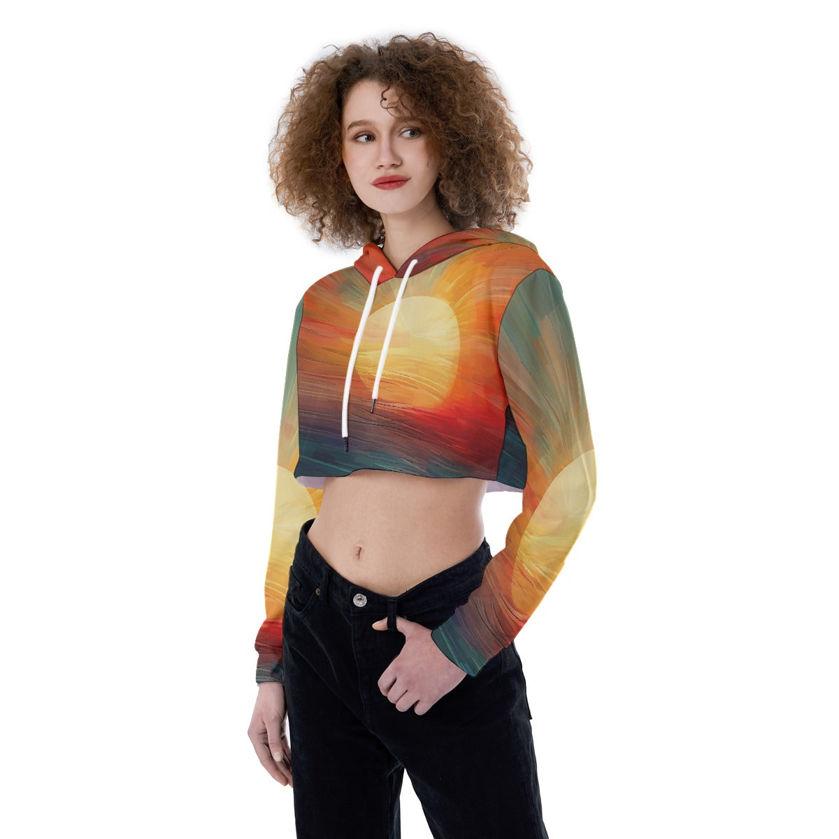All-Over Print Women's Crop Top Hoodie