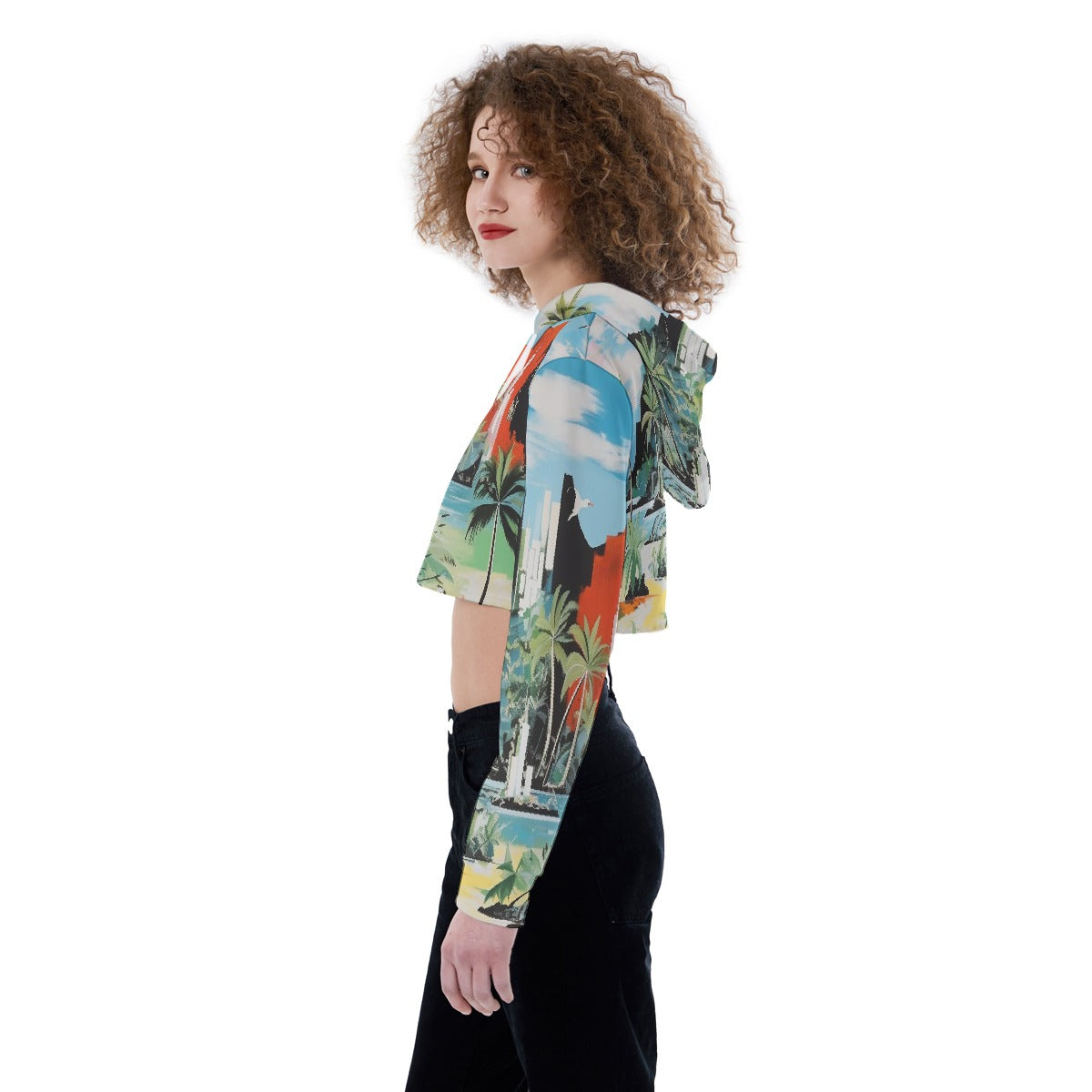 All-Over Print Women's Crop Top Hoodie