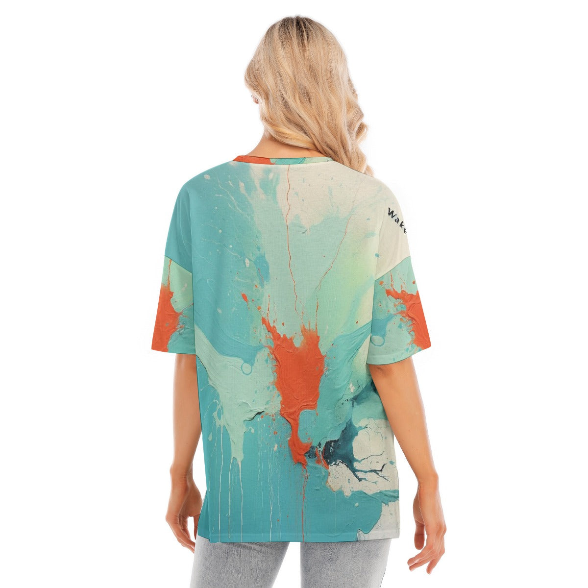 All-Over Print Women's Short Sleeves T-shirt With Hem Split