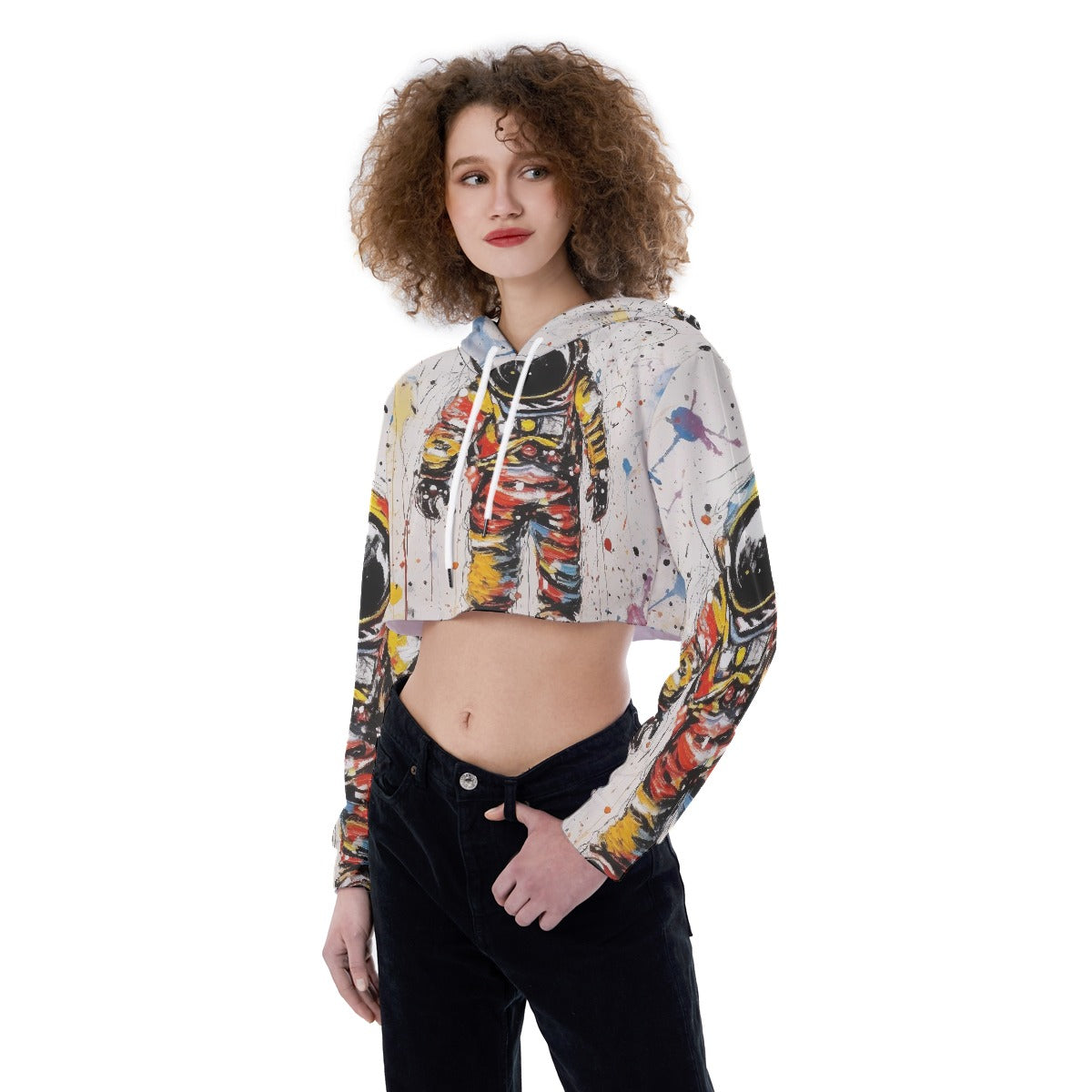 All-Over Print Women's Crop Top Hoodie