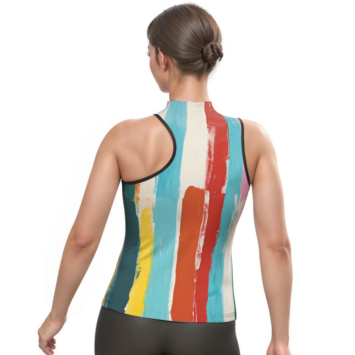 All-Over Print Women's Halter Sleeveless Asymmetrical Tank Top