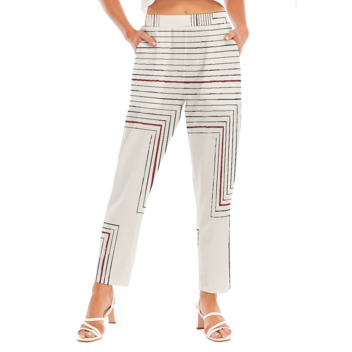 All-Over Print Women's Loose Straight-leg Pants