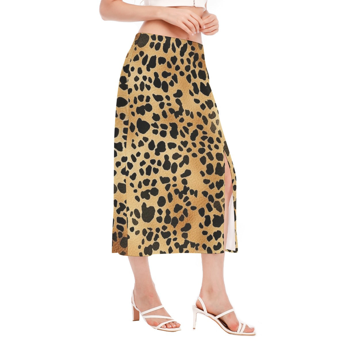 All-Over Print Women's High Slit Long Skirt
