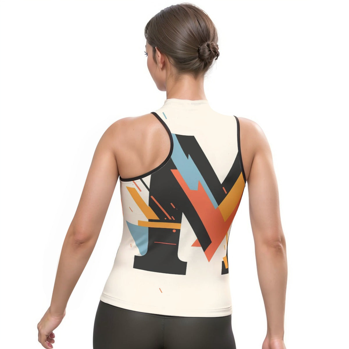 All-Over Print Women's Halter Sleeveless Asymmetrical Tank Top