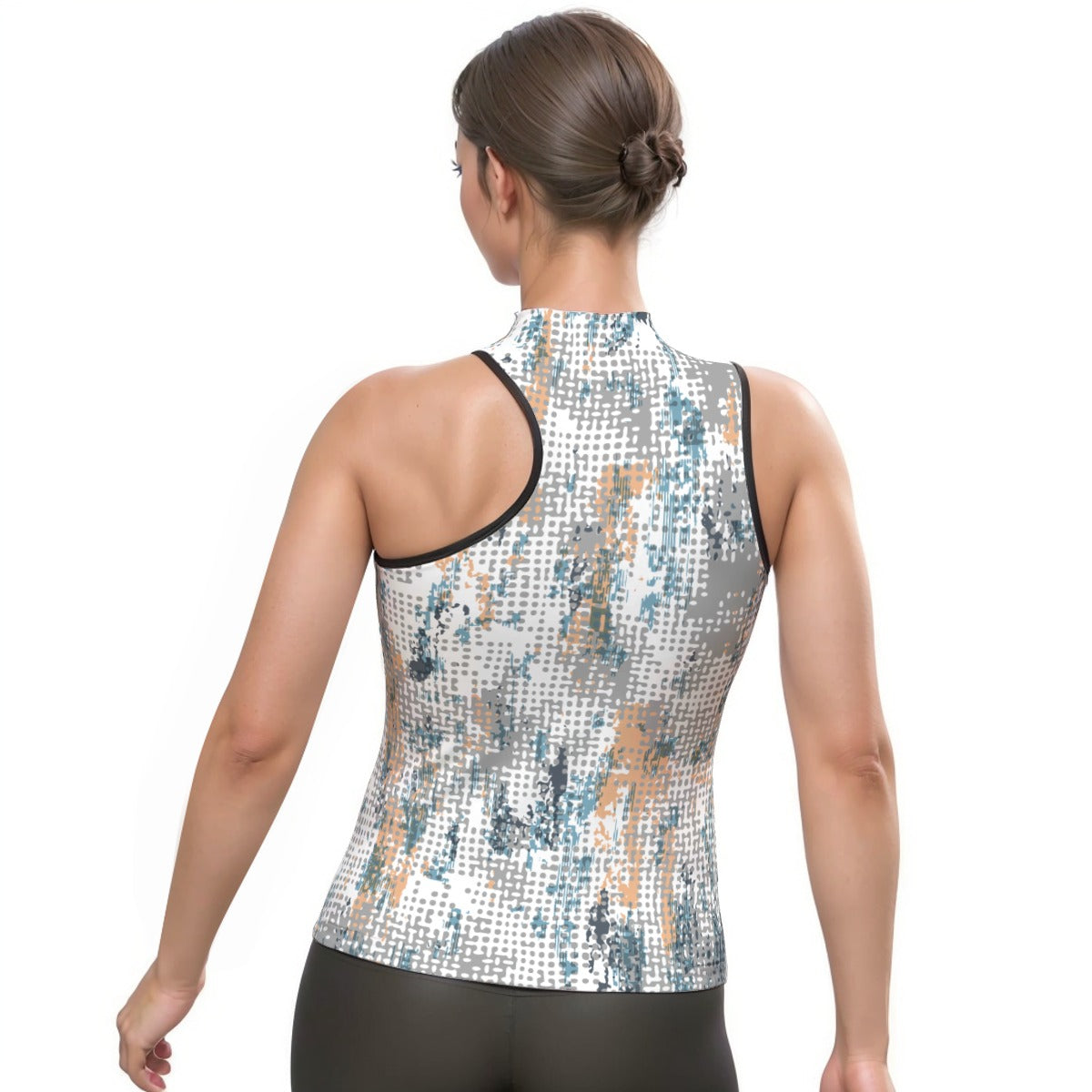 All-Over Print Women's Halter Sleeveless Asymmetrical Tank Top