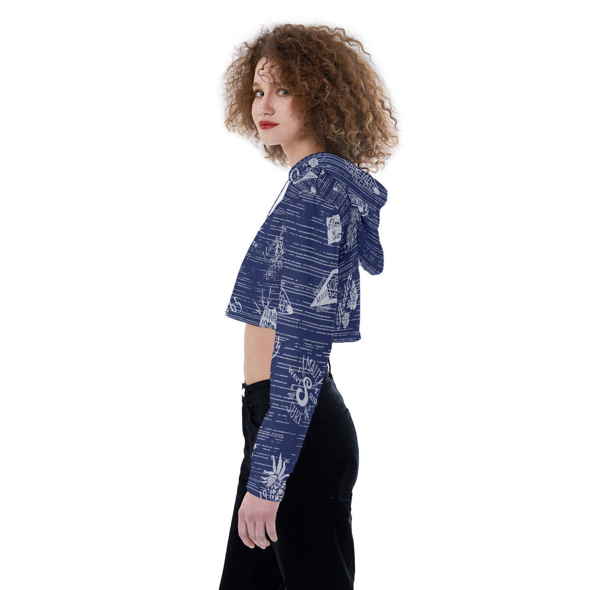 All-Over Print Women's Crop Top Hoodie