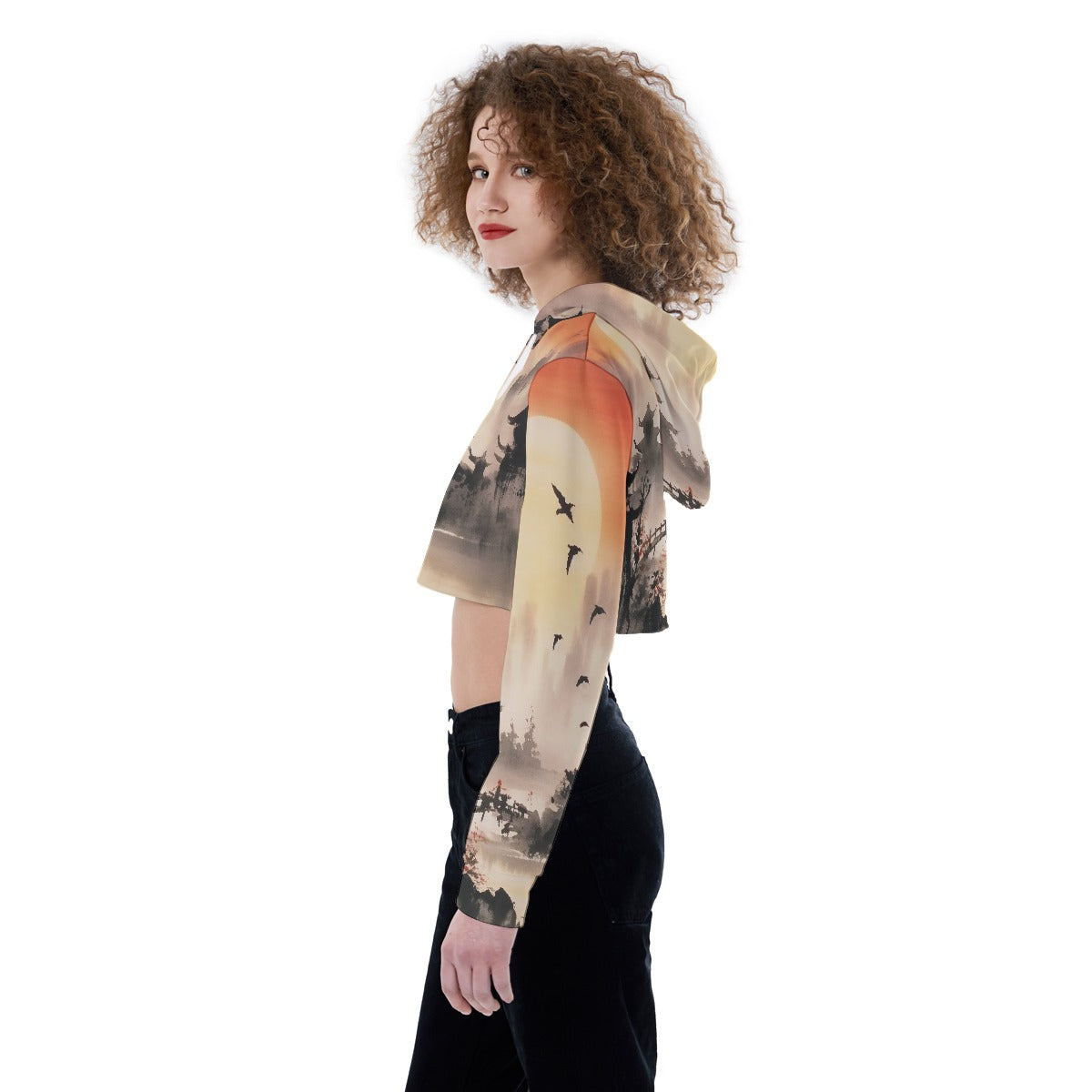All-Over Print Women's Crop Top Hoodie